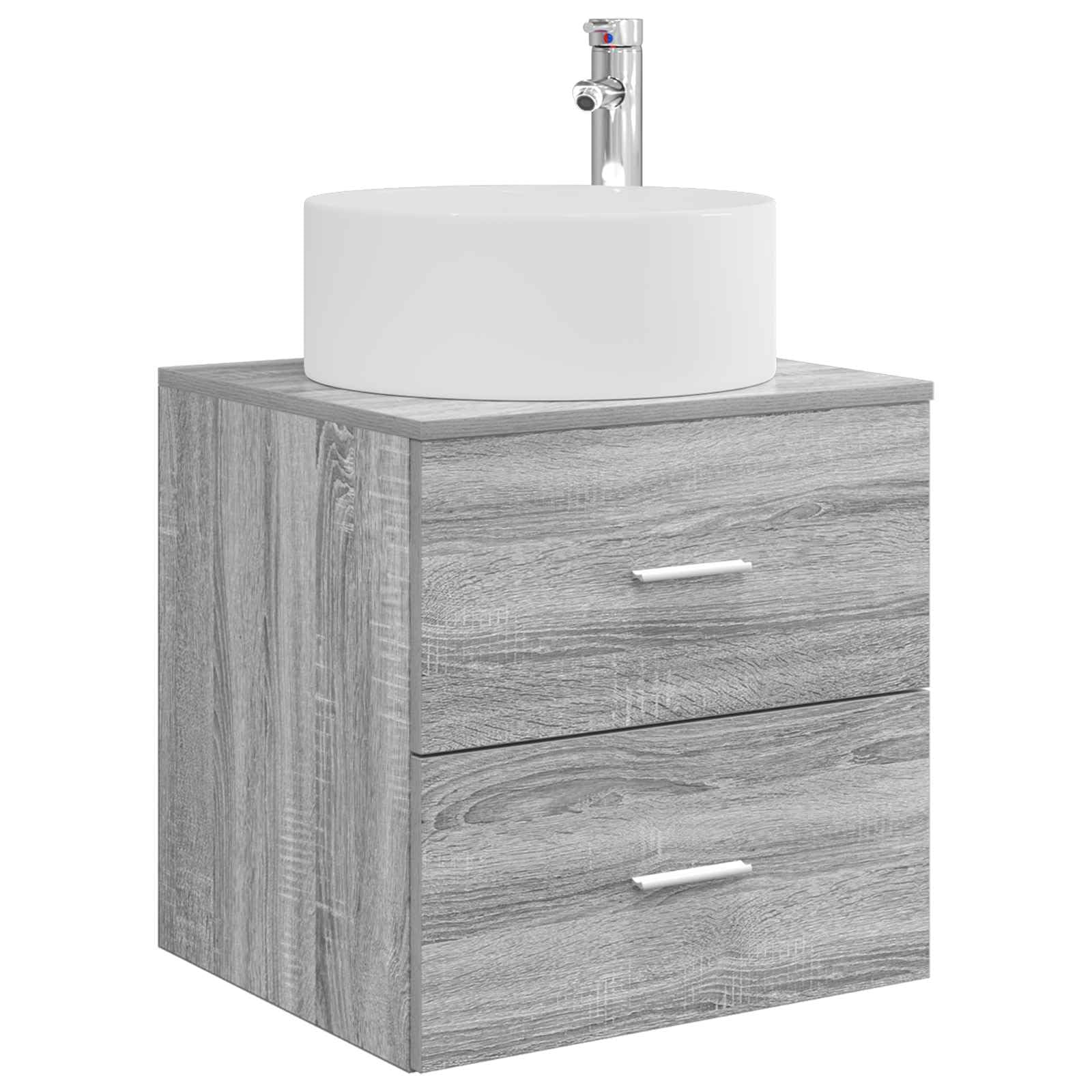Vidaxl Wall-Mounted Sink Vanity Sonoma 49.5 X 44.5 X 65.5 Cm Grey