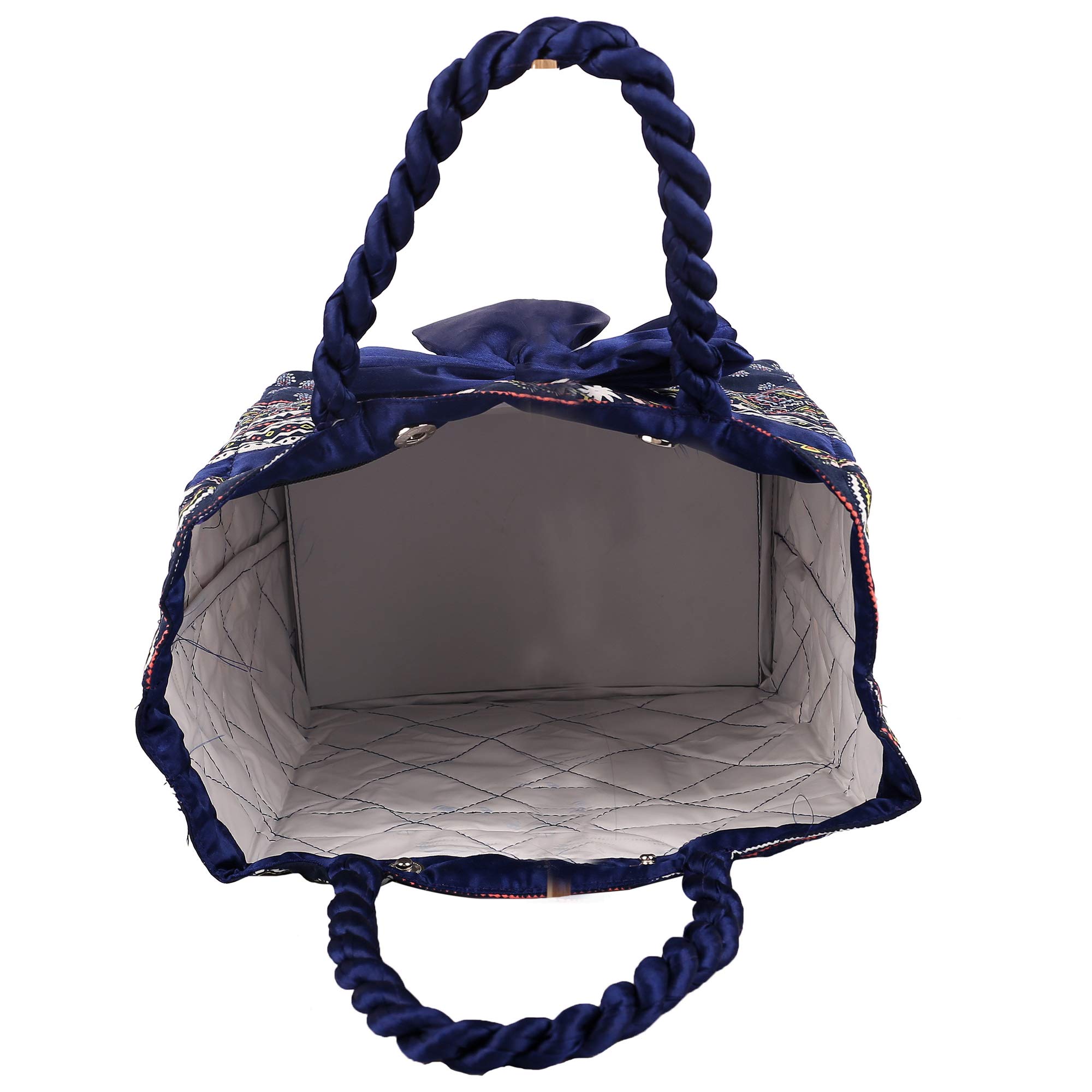 Kuber Industries Bow Design Satin Handbag, Purple - Image 5 thumbnail