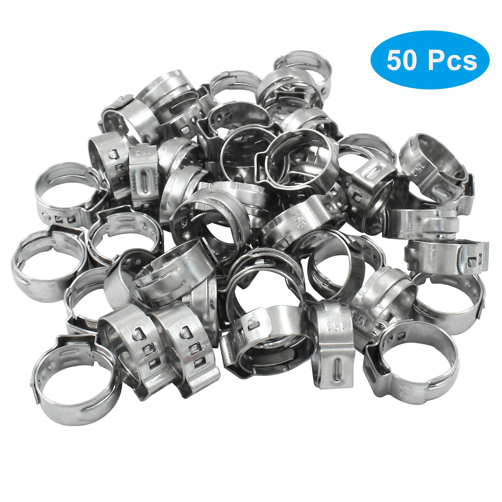 1/2 Pex Crimp Rings 50-Pack 12.8mm Stainless Steel Cinch Rings – Clamp ...