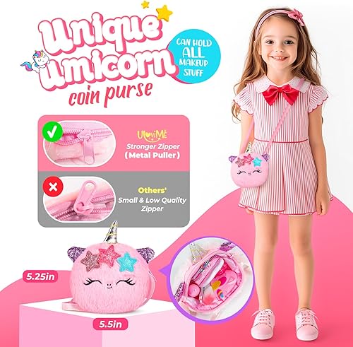 Miniatura 2 de ULOVEME Umicorn - Kit de maquillaje real para niñas pequeñas, juguete de maquillaje real, no tóxico, lavable, regalo para cumpleaños de niñas de 3,