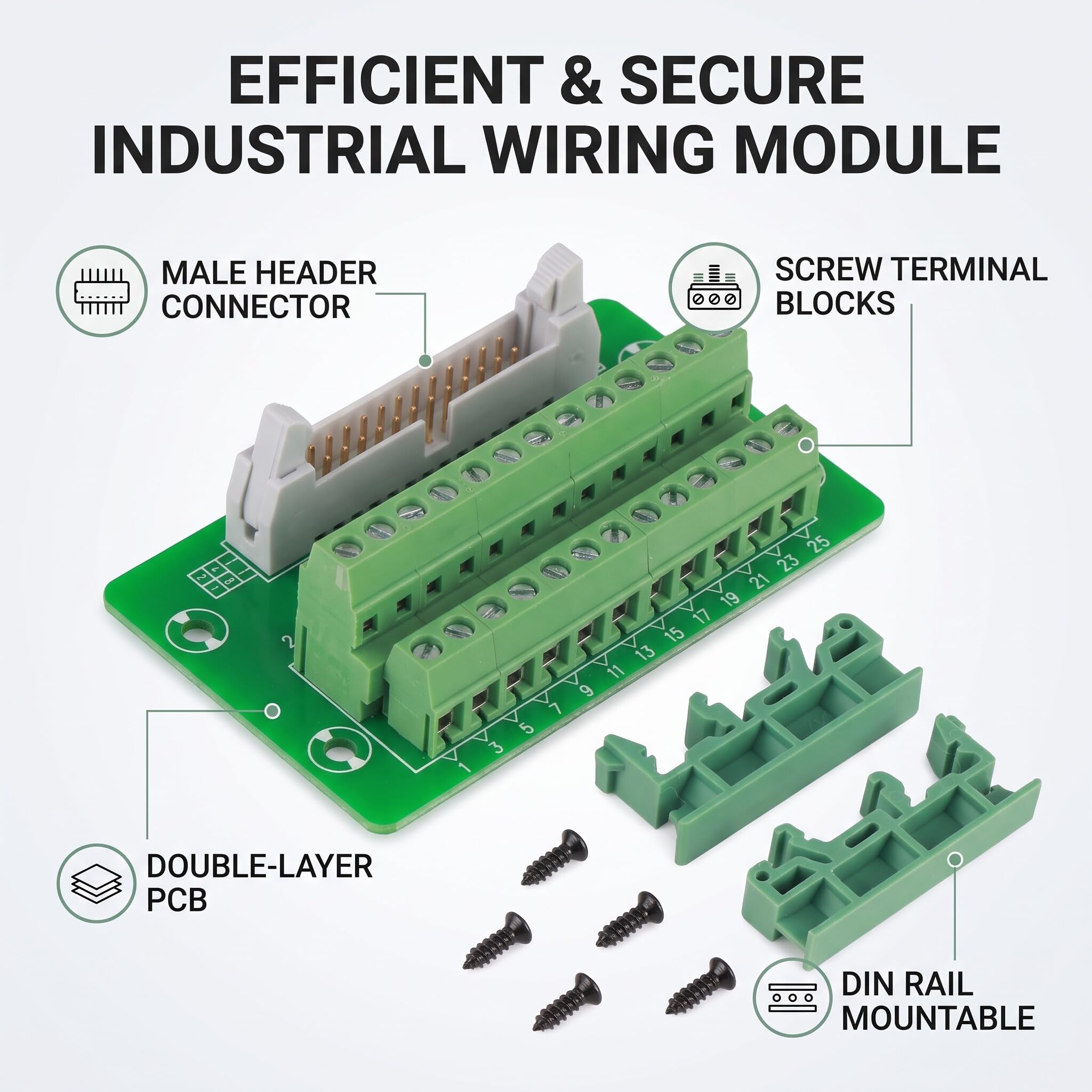 Idc26P Szyna Din 26Pin 5Mm, 26-pinowe Złącze Idc Breakout Idc 2X13 moduł Interfejsu do Montażu Breakout Złącze Męskie Tabliczka Zaciskowa