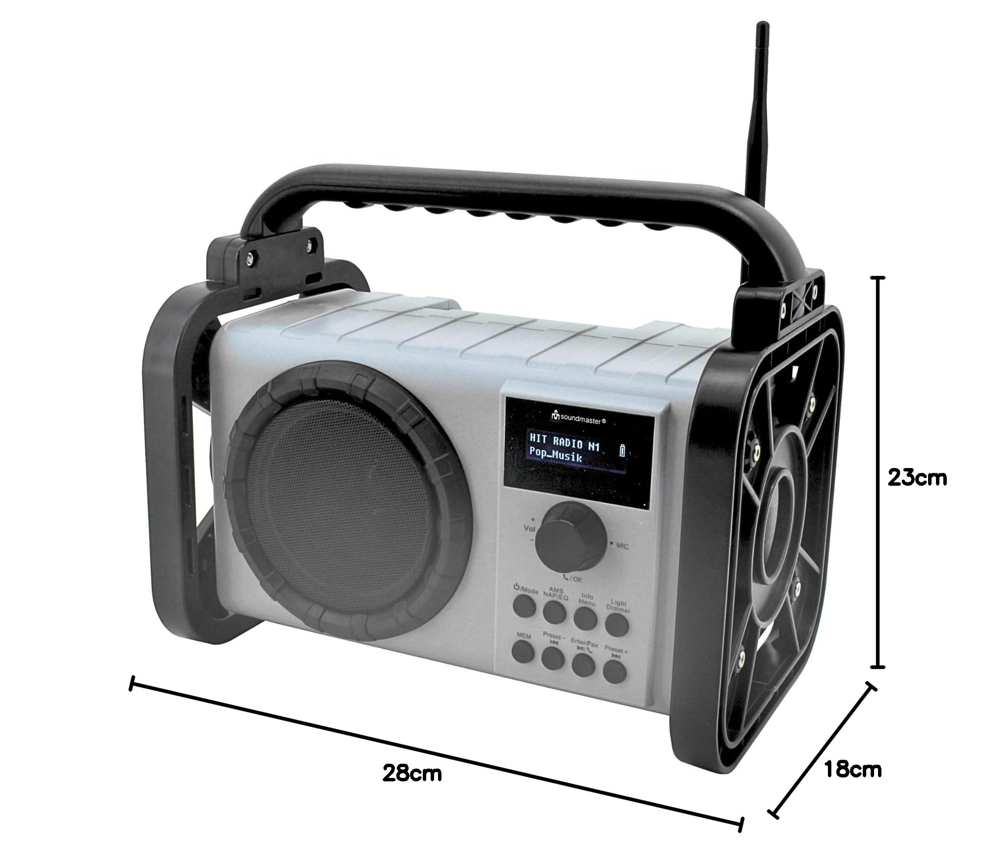 Soundmaster Radio da cantiere DAB80SG DAB+ FM Bluetooth batteria agli ioni di litio