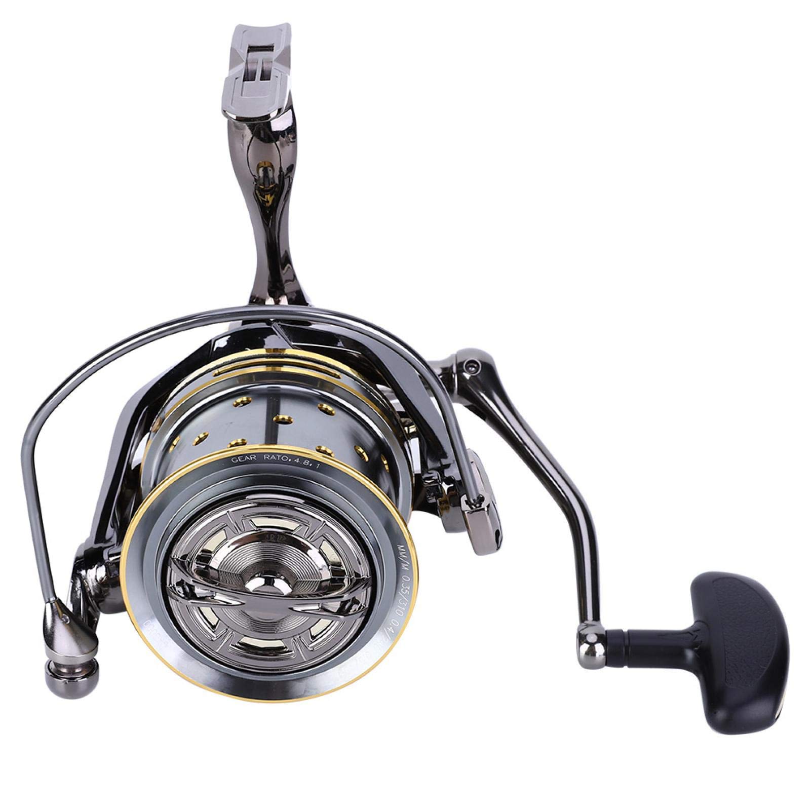 Dauerhaft Moulinet de Pêche en Mer Grand Tir Surfcasting Roulement à Billes Puissant pour Eau Salée Moulinet Surfcasting Résistant Corrosion Roulement à Billes Frein Puissant (GX8000)