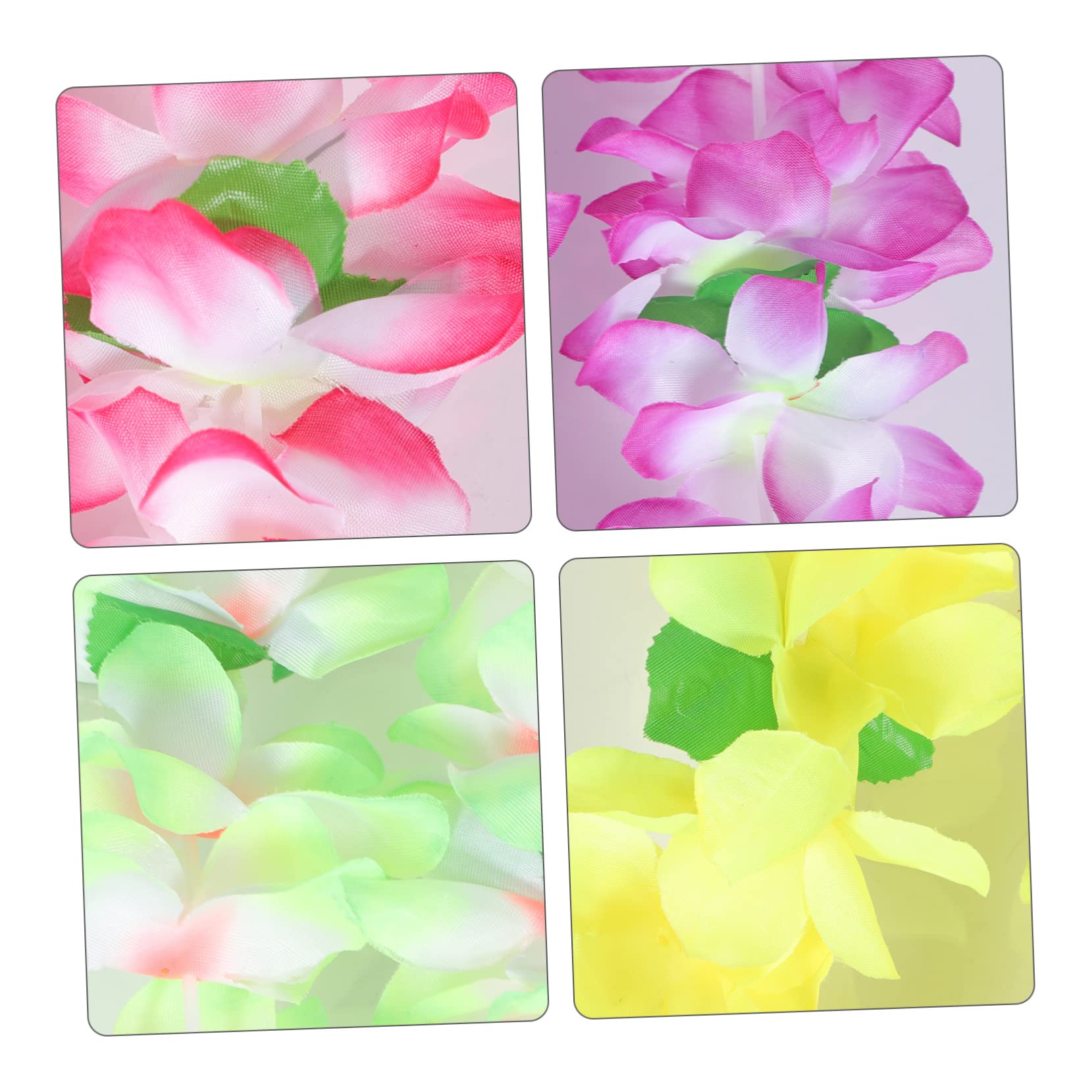 ABOOFAN Collana Hawaiana per Feste Spiaggia 12 Unitá, Materiale Tessuto e Plastica, Riutilizzabile e Multifunzionale, Accessorio Handmade Fiori Naturali per Adulti