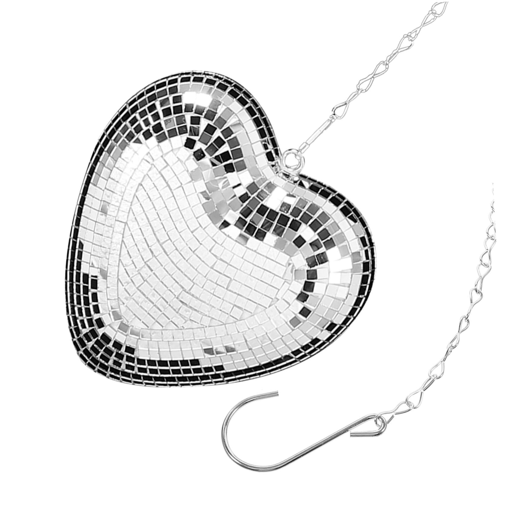 Levemolo Hanging Disco Ball Heart Shaped Mirror Ball Decorations for Party Home Decorations Reflective Mirror Balls for Wedding Christmas New Year