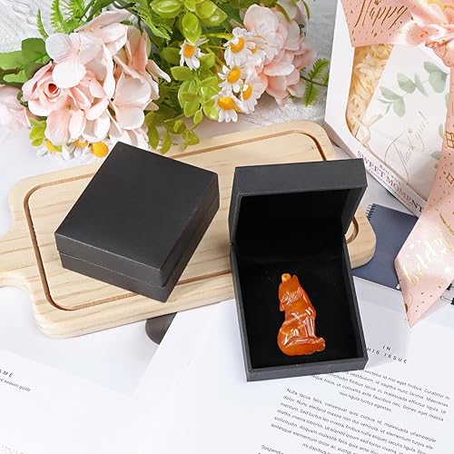 Miniatura 5 de Artistone Estatua de lobo con cabeza de ágata roja de 2 pulgadas, adorno decorativo para el hogar, adorno de cristal curativo, escultura de animales