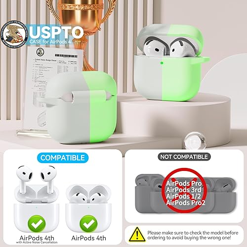 Miniatura 109 de Funda para AirPods 4, color rosa con kit de limpieza, funda de silicona suave para Airpod 4, compatible con Apple Airpods de 4ª generación 2024,