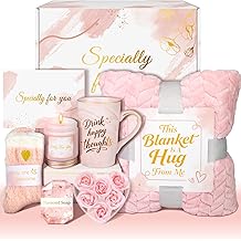 Birthday Gifts for Women, Gift Sets with Luxury Flannel Blanket, Unique Relaxing Self Care Kit, Christmas Gifts for Women Mom Her Friends Sister Wife Grandma