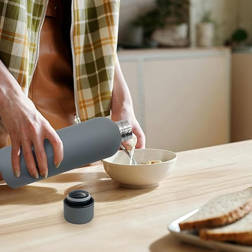 Miniatura 6 de Paquete de 16 botellas de agua aisladas de acero inoxidable de 17 onzas en blanco de doble pared al vacío, botellas de agua de metal personalizadas