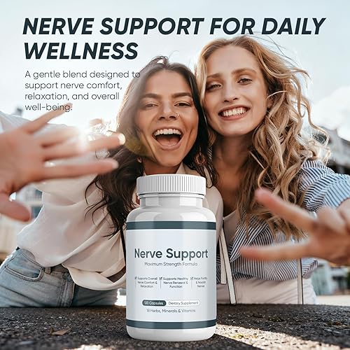 Miniatura 5 de Suplemento de apoyo nervioso  Mezcla de vitaminas y minerales a base de hierbas para la comodidad y relajación general de los nervios  Fórmula de