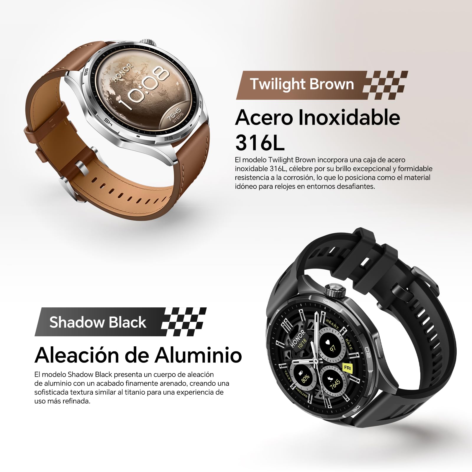 HONOR Watch 6, Reloj Inteligente Pantalla AMOLED 1,46", Batería 35 Días, Resistente al Agua 5ATM IP69, Modos Fútbol y Bádminton, Monitorización de Salud Todo el Día, Compatible con Android iOS