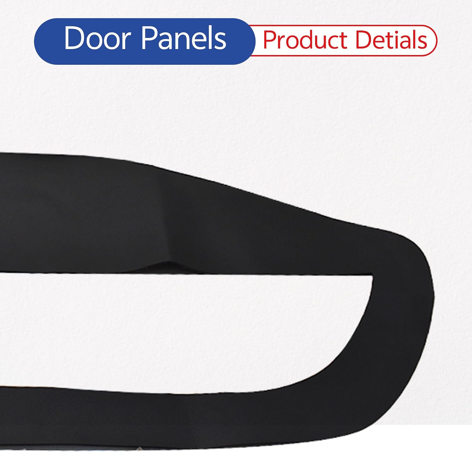 Artificial Leather Car Front Door Panel Insert Cards Cover 2Pcs Replacement for Mustang 2005-2009 Black