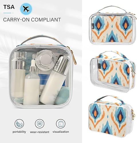 Miniatura 5 de Ikat Ethnic Clear Toiletry Bag for Traveling,2 Pack Makeup Cosmetic Bag with Zipper,Travel Bag for Toiletries,Travel Essentials 21215287