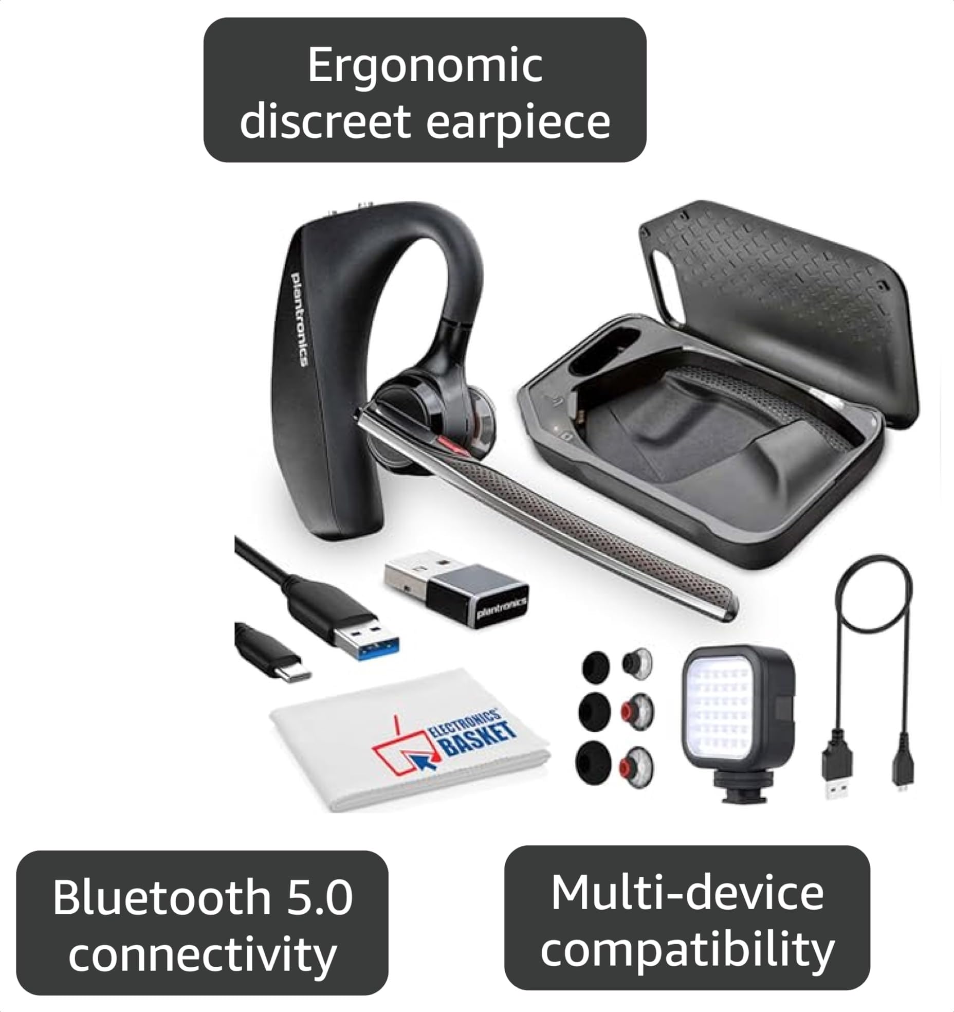 Amazon.com: Plantronics Poly Voyager 5200 UC Bluetooth Headset