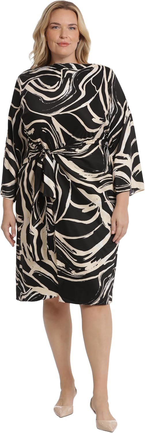 Donna Morgan Womens Long Sleeve Midi Wrap Dress - Image 5
