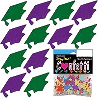 Vista 28 de Confeti Grad Cap Negro, Púrpura Combo - 2 bolsas de media onza (1 oz) (8400/8412)