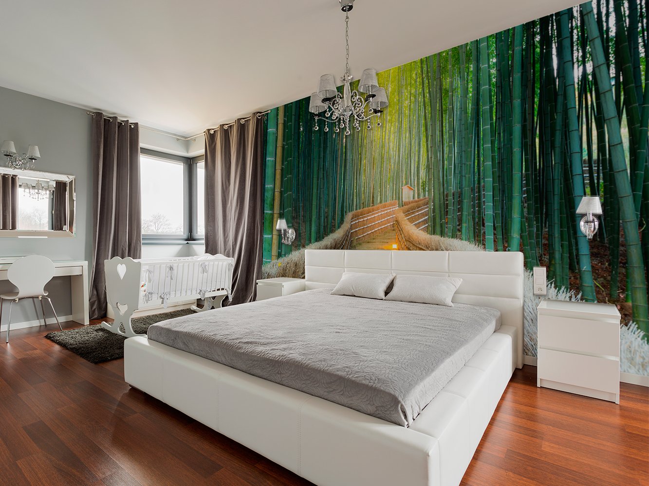 Wall Tattoo Vinyl Zen Forest Bamboo, Multicolor, 100x70cm