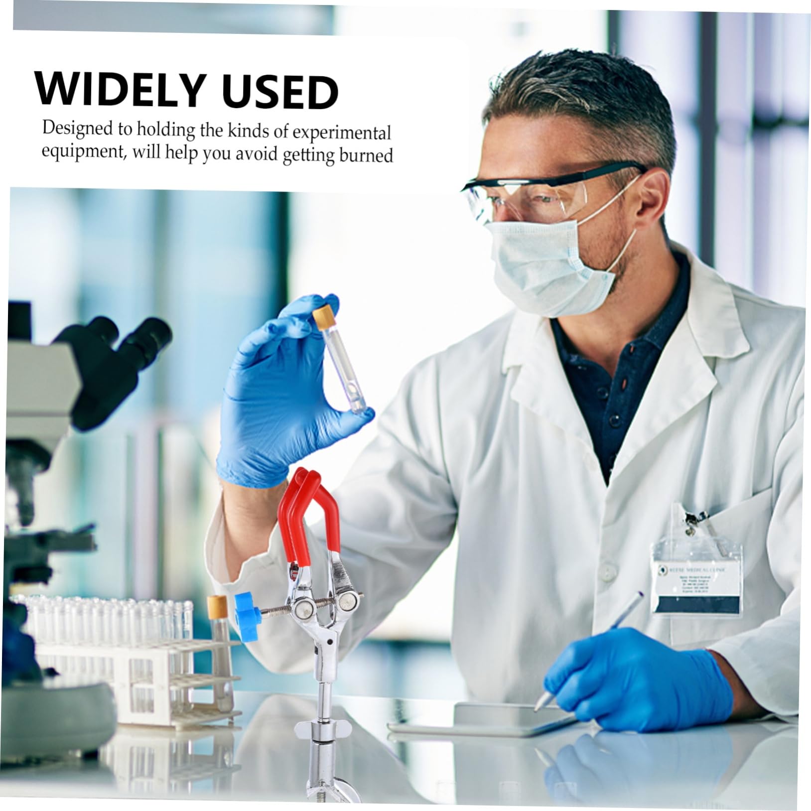 SOLUSTRE 3pezzi Pinza Da Laboratorio Con Tre Artigli Supporto Per Flask e Tubo Di Condensazione Design Ergonomico e Facile Da Usare Per Esperimenti Di Chimica e Fisica