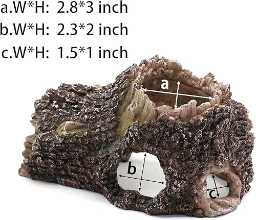 Miniatura 5 de Decoración de acuario de tronco de árbol, cueva de reptil, escondite de escalada, escondite de madera de resina de Betta, decoración de tanque de