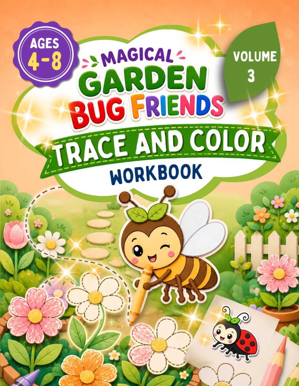 Magical Garden Bug Friends: Trace and Color Workbook (Magical Friends Workbooks)