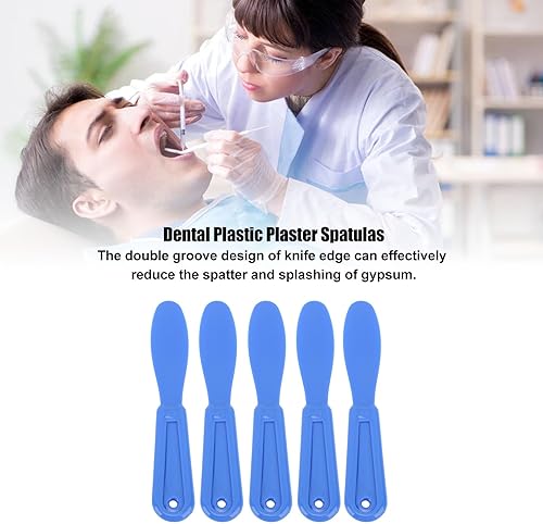 Miniatura 2 de Espátulas de yeso para mezclar dentales, cuchillo de mezcla ergonómico para alginato material (azul oscuro)