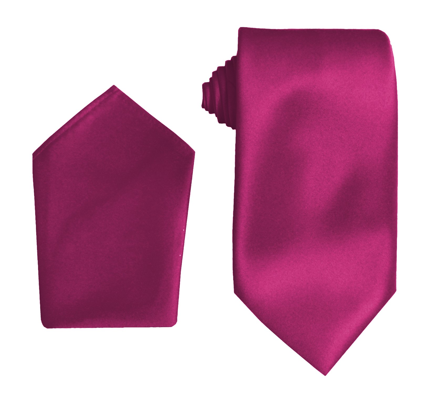 Great British Tie Club Satin Wedding Ties & Pocket Squares, Fuchsia Pink