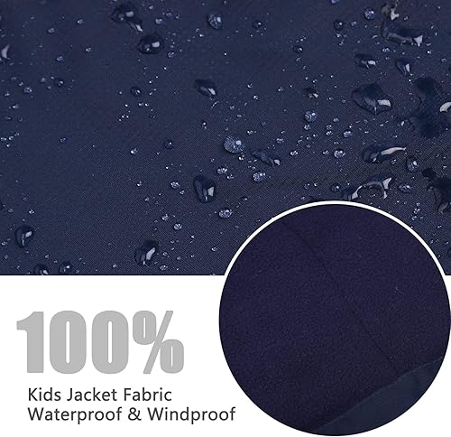 Miniatura 6 de Chaqueta de esquí impermeable para niños, chaqueta de snowboard para exteriores, resistente al viento, con forro polar, abrigo de nieve cálido de