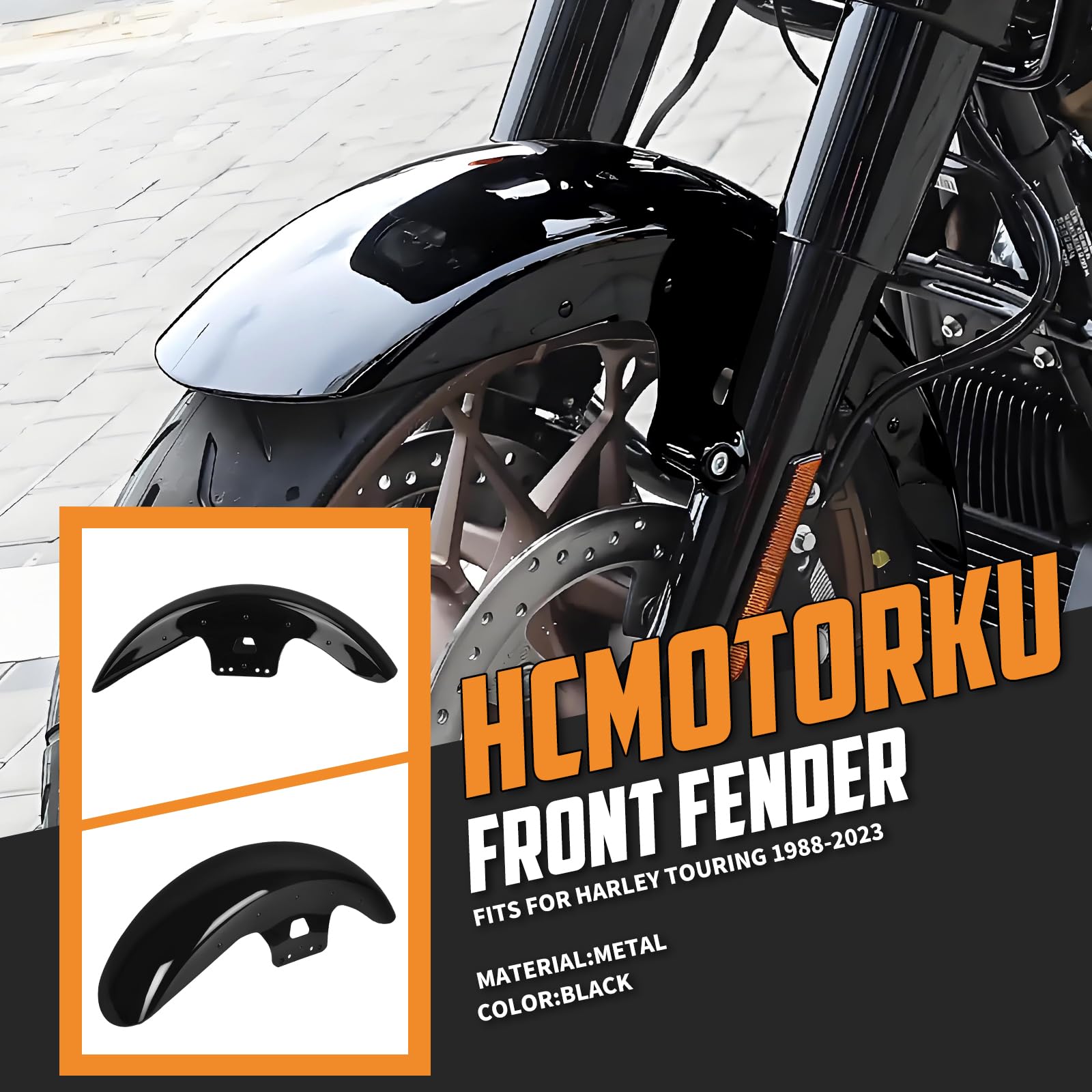 Amazon | HCmotorku 19インチ ラップフロントフェンダー ハーレー