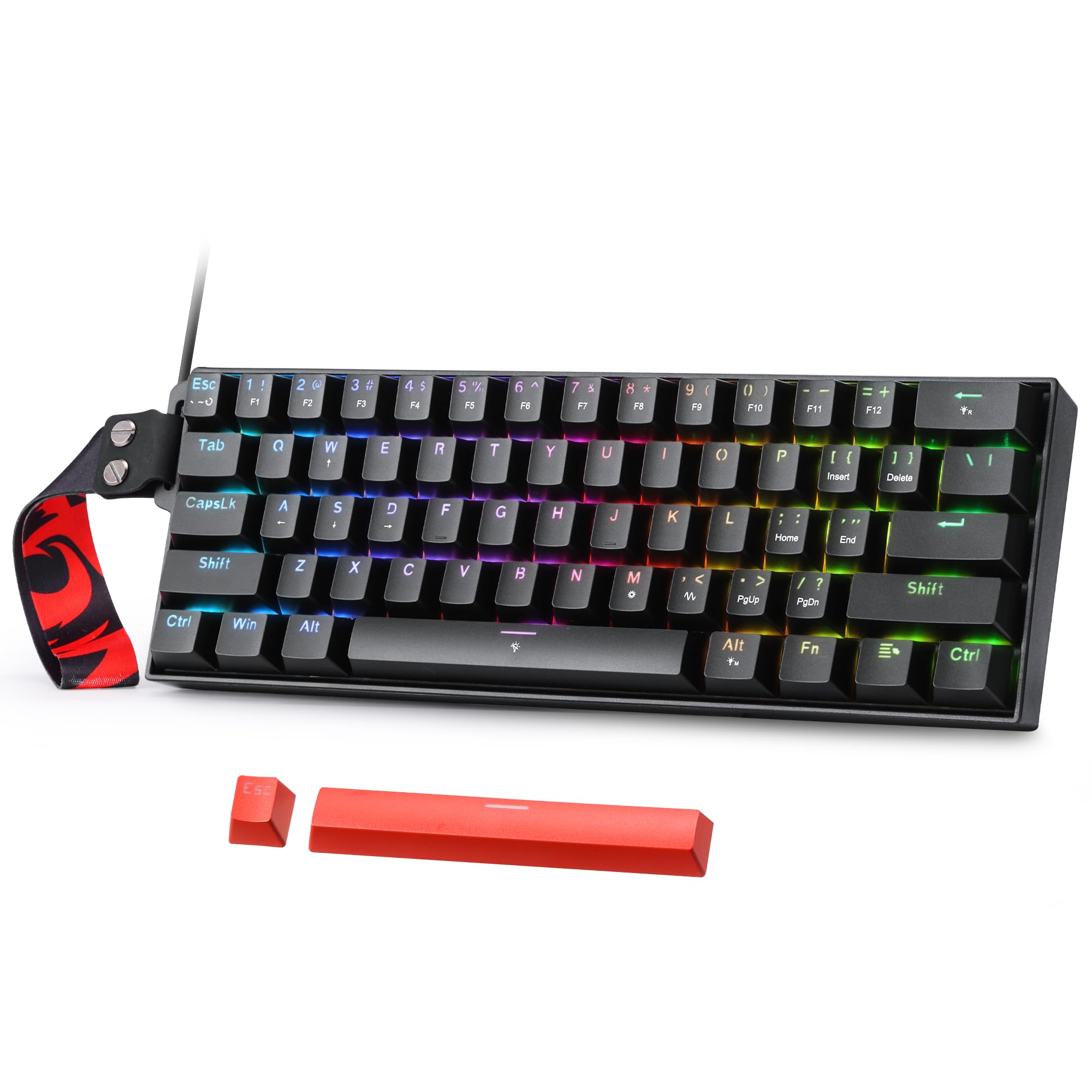 Redragon K617 HE Teclado Mecánico Gaming 60% 61 Teclas Cable Disparo Rápido | Accionamiento Hiperrápido Interruptor Magnético Efecto Hall Punto Accionamiento Ajustable