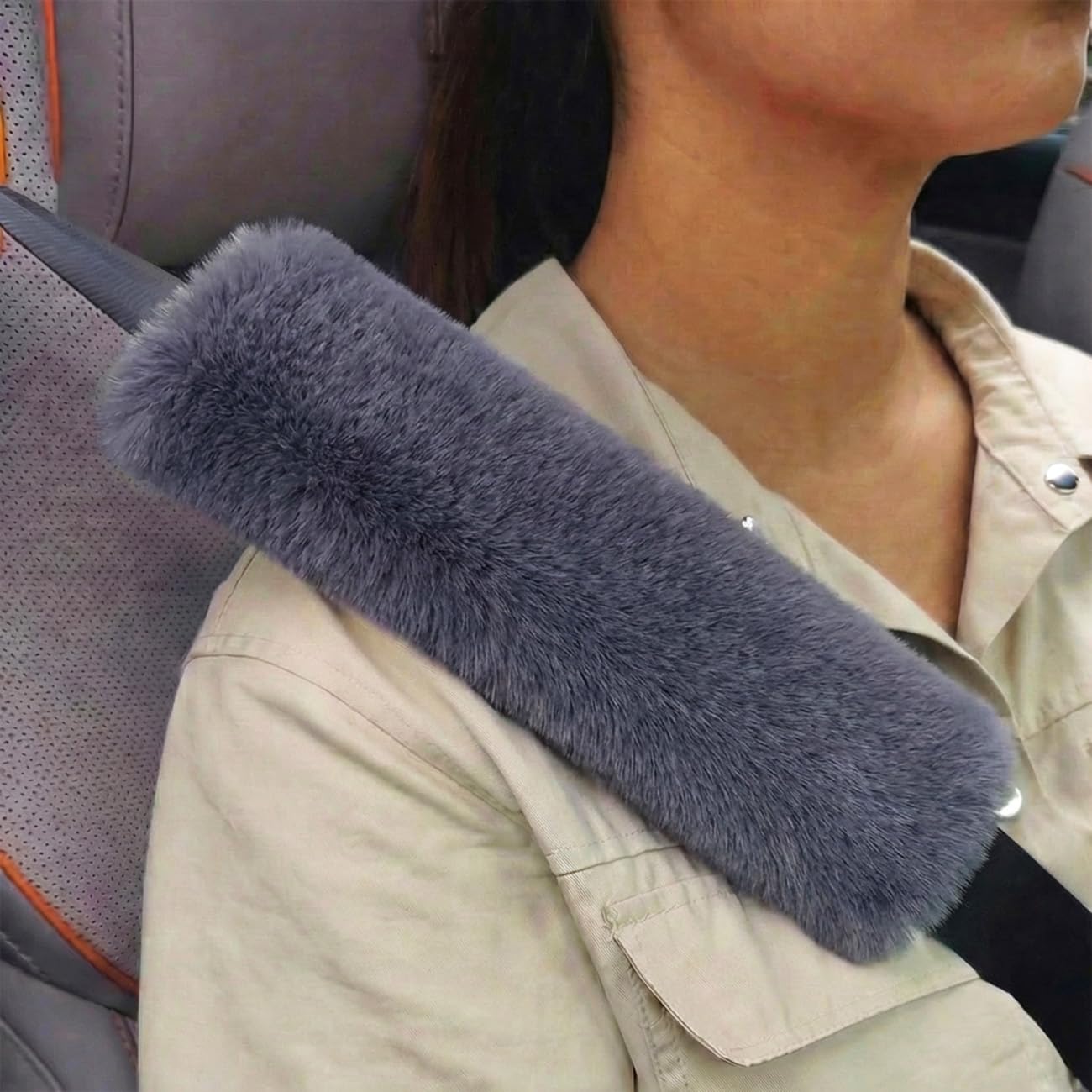Paquete de 2 fundas de cinturón de seguridad de felpa suave para niños, cómodo cojín para cinturón de seguridad para recién nacidos, accesorios de correa de asiento de automóvil/cochecito, mayor