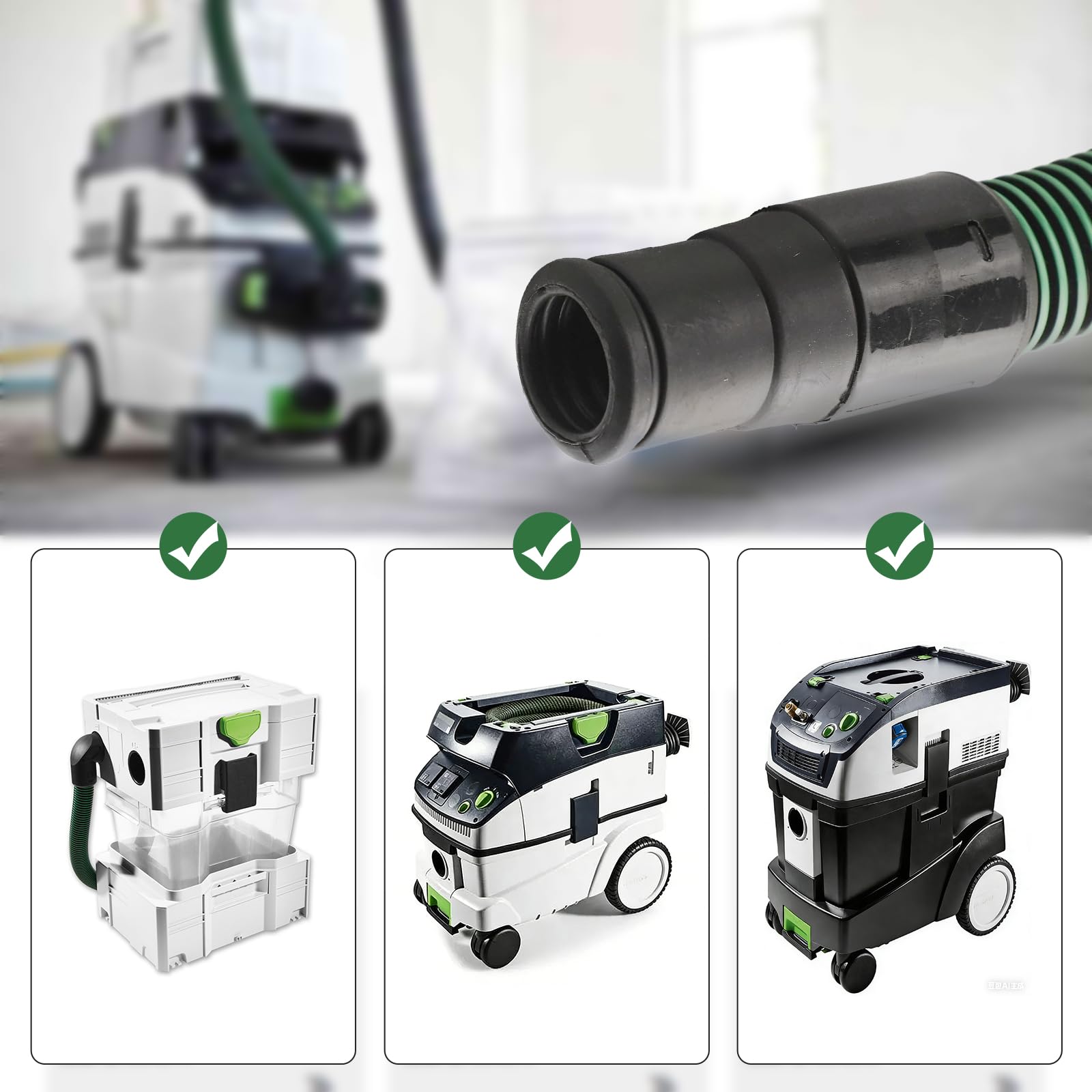 Tubo Aspirazione Polvere 5 m Compatibile con Festool CT 26/36/48 | CT 15/25, CT Mini & CT Midi dal 2019, D27 (Ø35 mm) Tubo Aspirazione per Levigatrici e Sistemi di Aspirazione