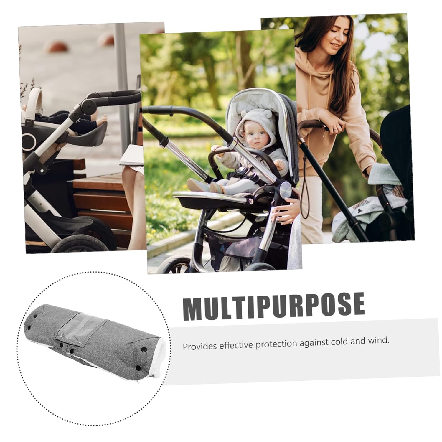 Vaguelly Stroller Hand Warmers Windproof Insulated and Detachable Pushchair Gloves for Cold Weather for Outdoor Use
