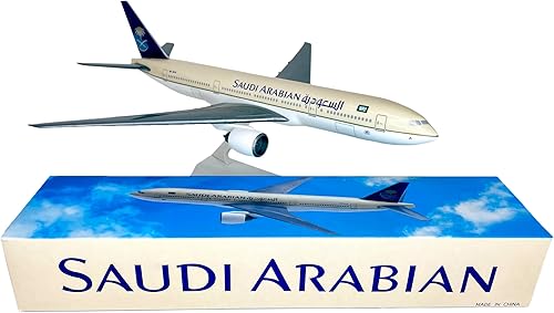 Miniatura 5 de Flight Miniatures Arabia Saudita (97-Cur) 777-200 Escala 1:200 - Modelo de avión de plástico Snap-Fit - Réplica coleccionable de aviones de Saudi