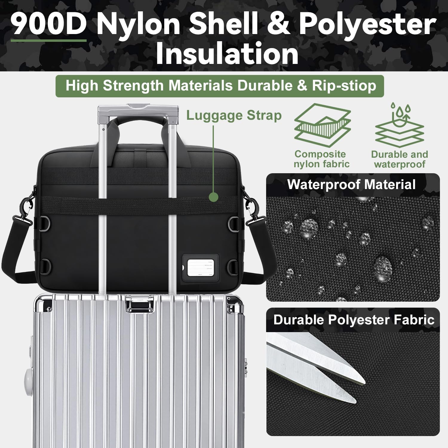 Tactical Laptop Bag for Men, 15.6/18.5 Inch Tactical Messenger Bag, Multipurpose Bag for Travel, Business - Image 8