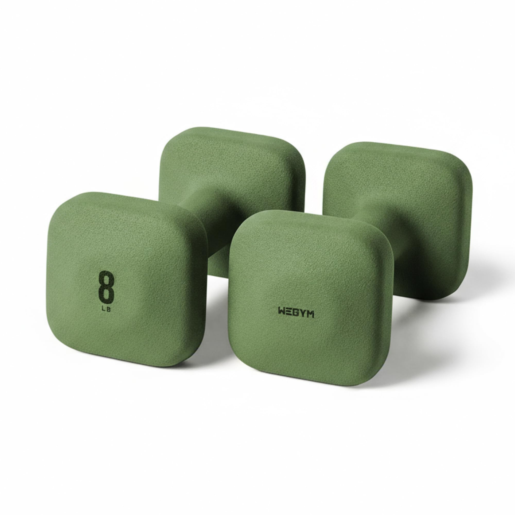 WeGym SafeGrip Square Dumbbells with Anti Slip Handles, Aesthetic Free Weights for Home Workouts, Stable Design Prevents Rolling during Floor Exercises