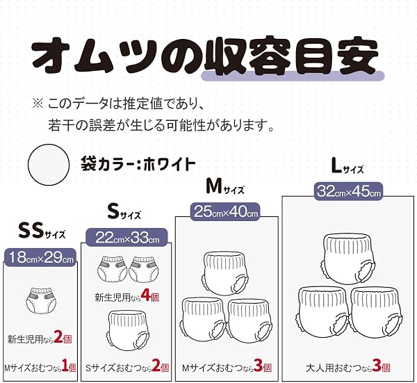 おむつが臭わない袋 SSサイズ 600枚 18×29cm におわない袋 7層構造 消臭袋 300枚×2個 赤ちゃん用 おむつ処理袋 厚さ0.02mm 破れにくい 防臭袋 うんち 生ゴミ エチケット袋 袋カラー:ホワイト - 5