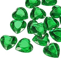 Vista 11 de MECCANIXITY 20 piezas de diamantes de imitación acrílicos de corazón de 0.98 pulgadas (0.984 in) con parte trasera plana, gemas de plástico