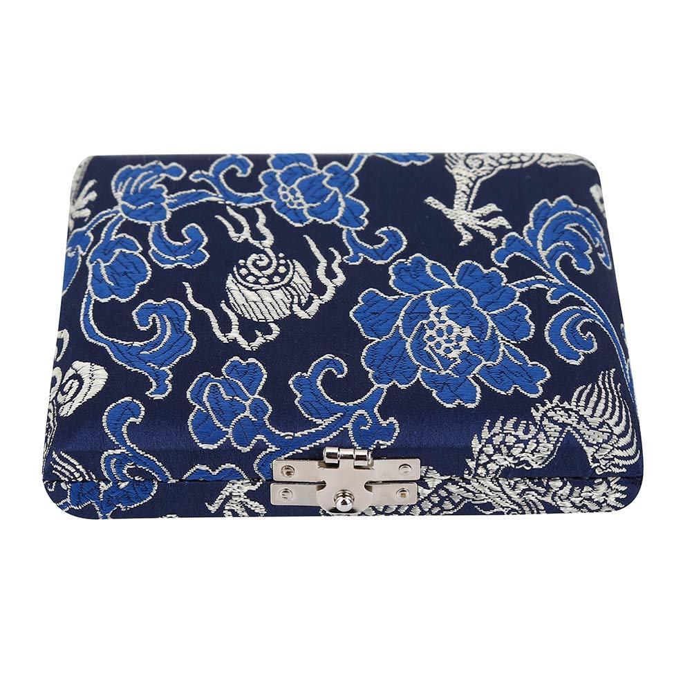 Dilwe Estuche de cañas Oboe, Madera Duradera + Cubierta de Tela de Seda Caja de Almacenamiento de cañas Accesorio de Oboe para cañas de Oboe 6pcs(Azul) Bolsas, Correas