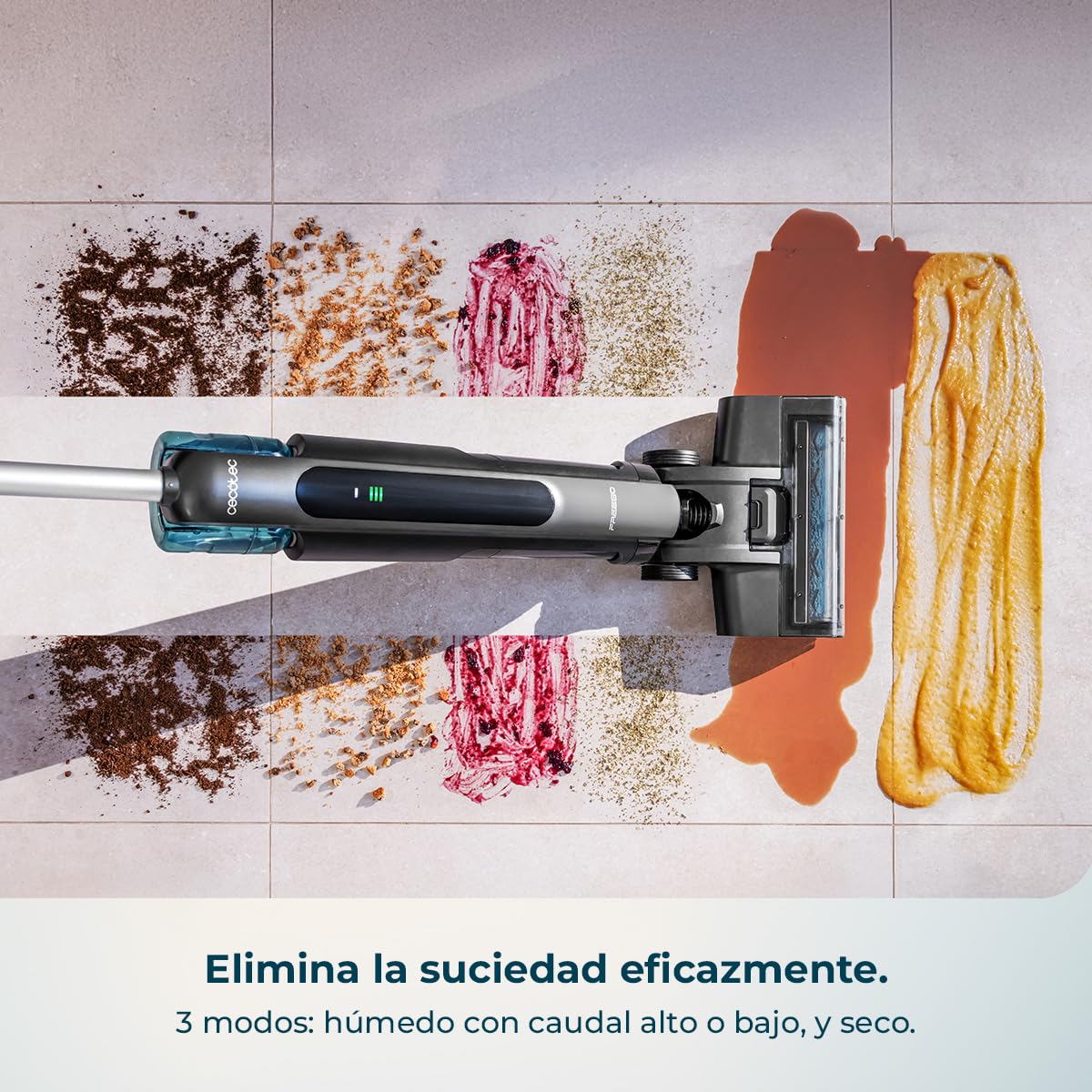 Cecotec Fregona Eléctrica Friega y Aspira Simultáneamente Freego S10 Nova. Limpieza Rápida y Profunda, Sólidos y Líquidos, 3 Modos, Motor Digital, Base de Autolimpieza, Autonomía 35mins