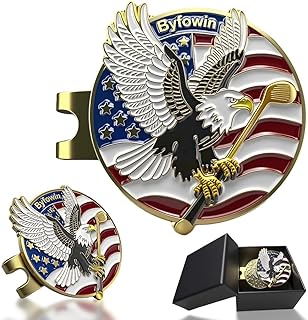 Golf Ball Marker Hat Clip - Patriotic Design Magnetic Ball Markers for Men/Women,Waterproof & Rustproof Golf Marker for Use on Greens, Practice Rounds,Events,Golf On-Course Accessories Gifts