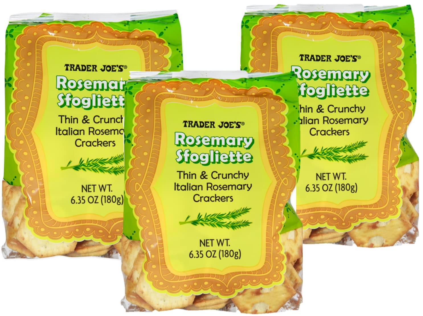 Trader Joe's Rosemary Sfoliette Italian Crackers Pack of 3