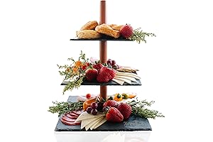 Rustic Space Acacia Tiered Serving Tray Stand