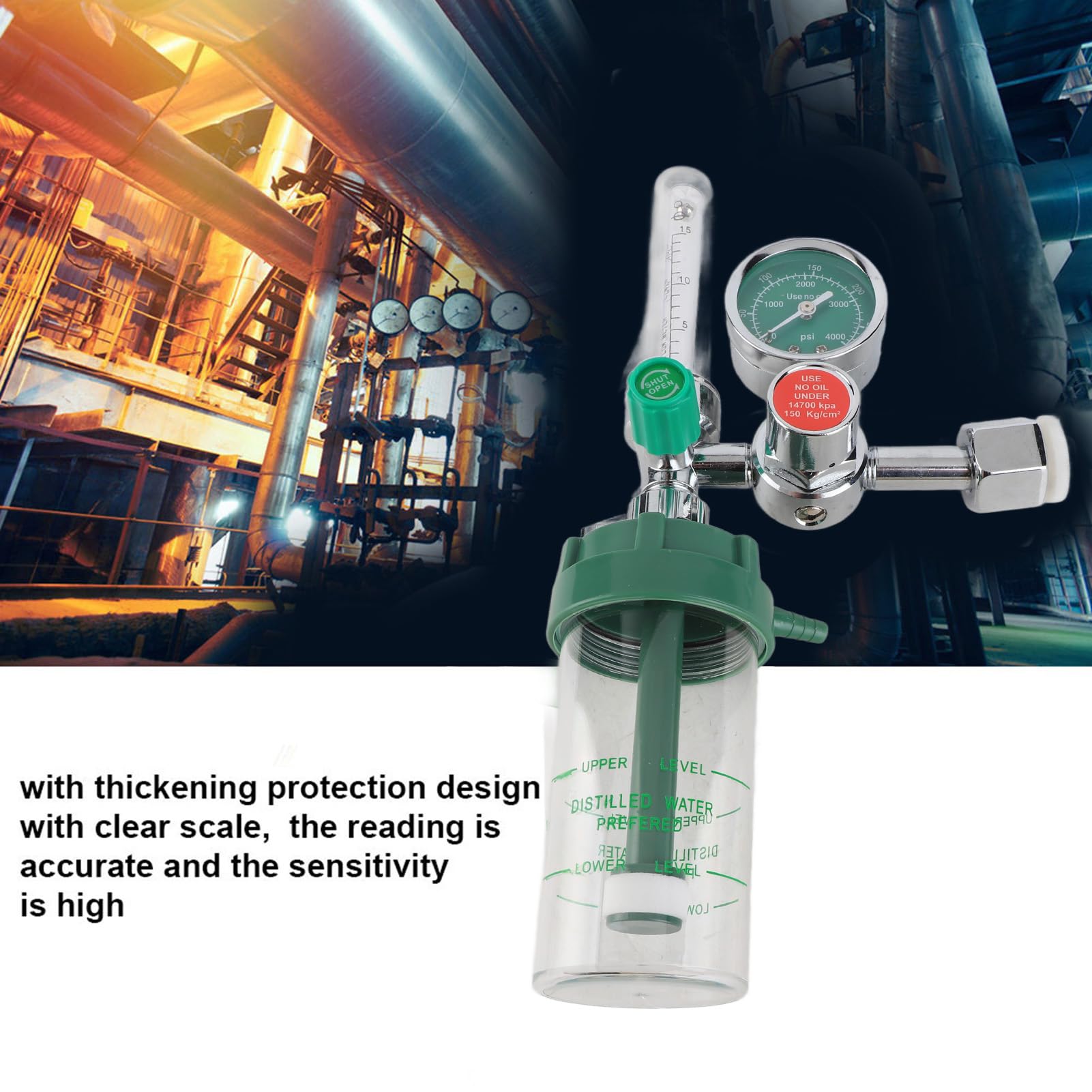 Regulador de presión de oxígeno, regulador de flujo de aire 0-100mpa, medidor reductor de presión de gas de oxígeno profesional, medidor de flujo de aleación de aluminio, regulador de flujo de gas red