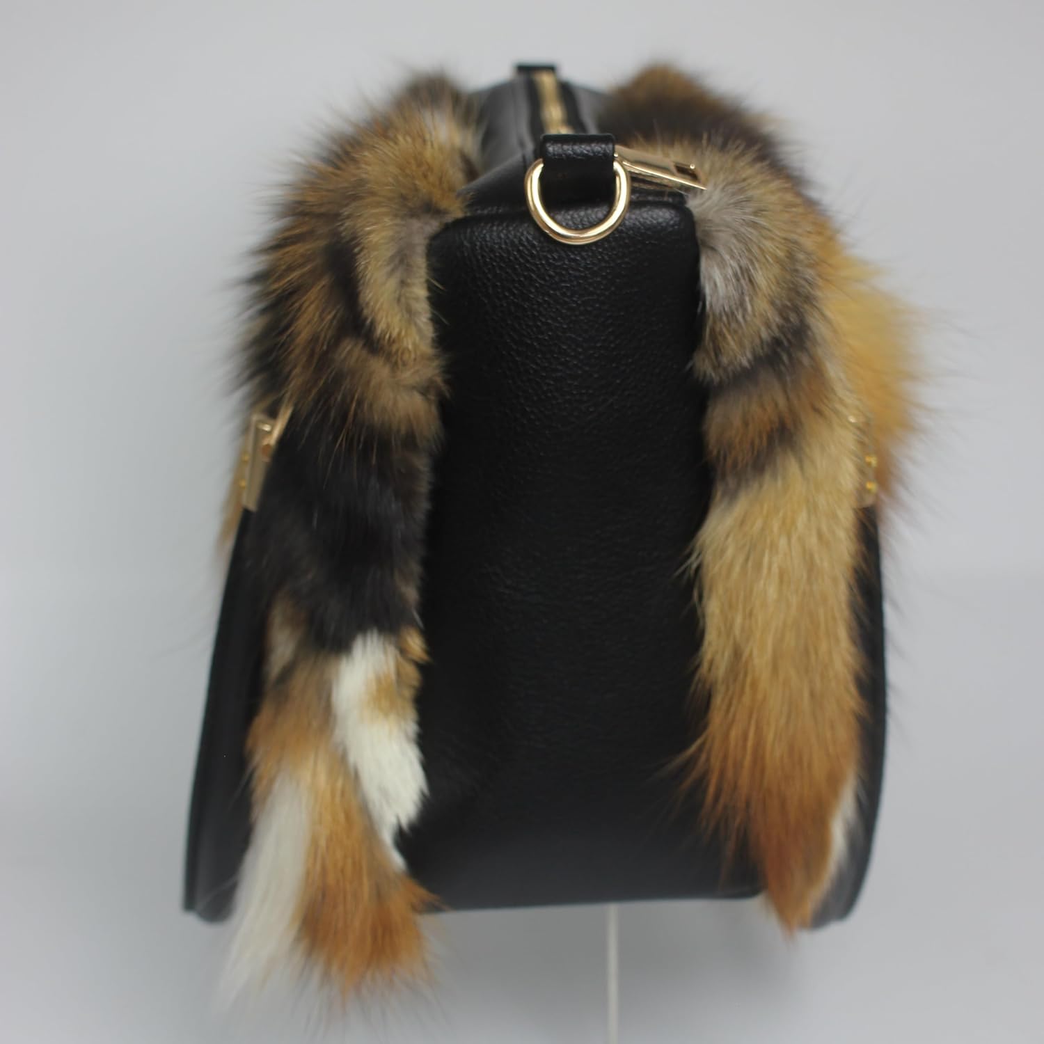 Fosrion Luxury Real Fox Fur Handbag For Women Ladies Furry Shoulder Bag - Image 5