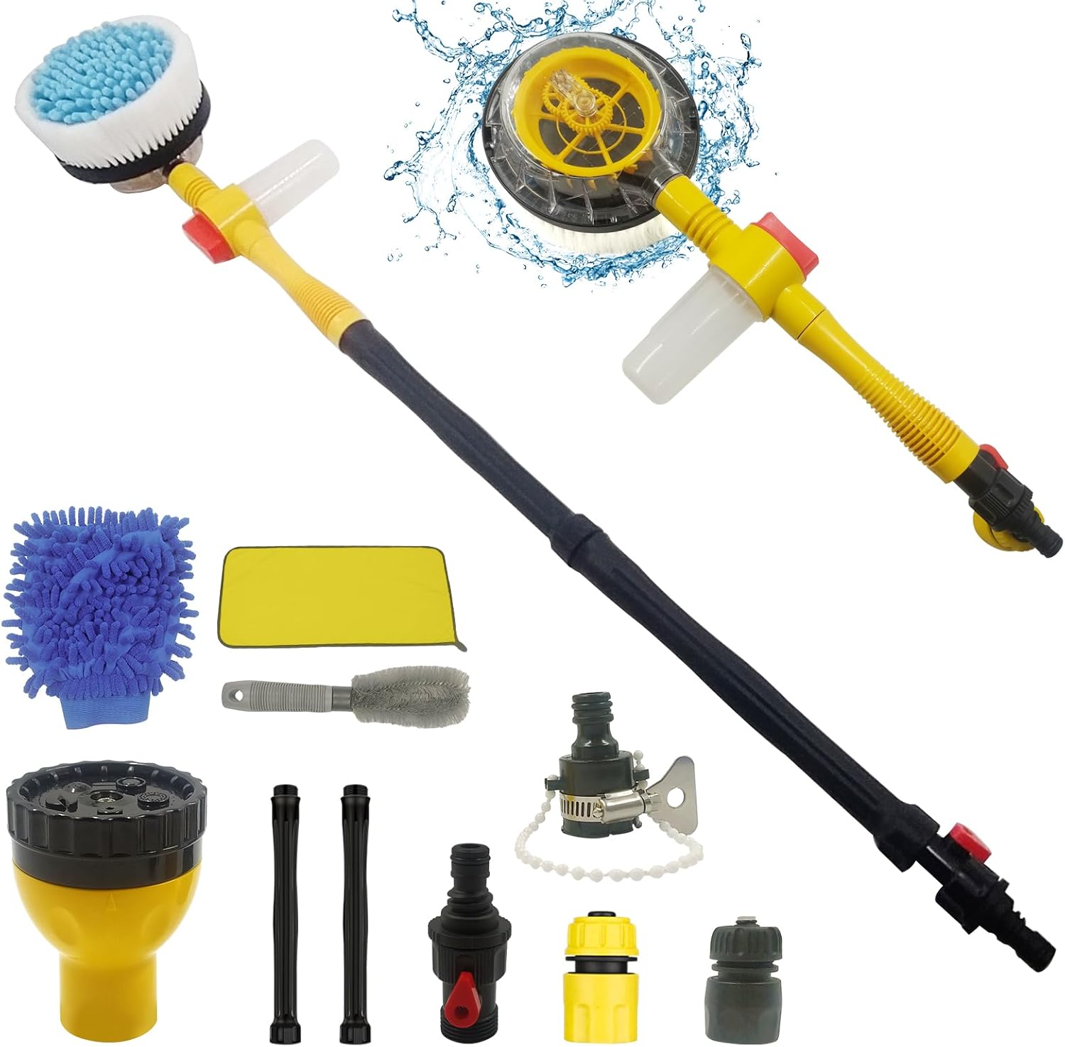 AKEOFRUD Rotating Car Wash Brush with Long Handle, Car