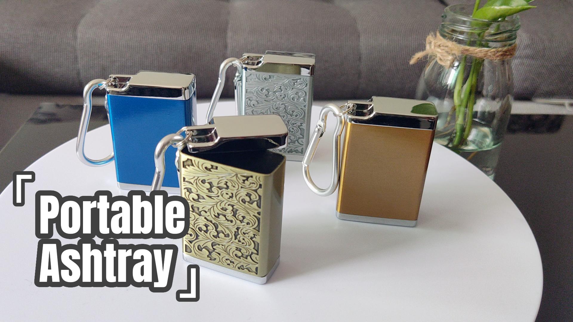 Amazon.com: Hourwof Metal Portable Ashtray with lid,Outdoor Pocket ...