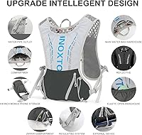 Vista 3 de INOXTO Chaleco Mochila de Hidratación, Chaleco Ligero para Correr con Bolsa de Agua de 1.5L Mochila de Día para Senderismo, Carrera de Senderismo