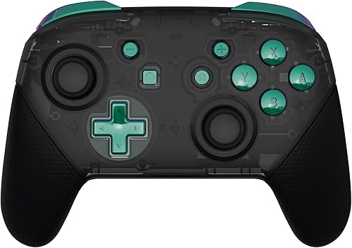 eXtremeRate Chameleon Green Purple Repair ABXY D-pad ZR ZL L R teclas para Nintendo Switch Pro Controller, juego completo de botones de repuesto con