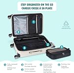 Atlantic Propeller Hardside Carry-On Luggage – with 8 Spinner Wheels and Retractable Handle, Integrated TSA Lock & USB Charging Port, Includes 1 Packing Cube – Pumice Stone
