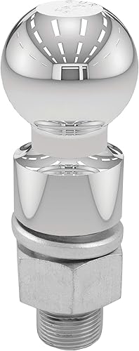 CURT 40035 - Bola de enganche cromada para remolque, 10,000 libras, elevación de 2 pulgadas, diámetro de 2-516 pulgadas, vástago de 1-14 x 2-58